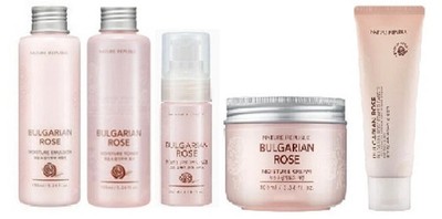 Nature Republic Bulgarian Rose skin care set toner emulsion cream foam essence