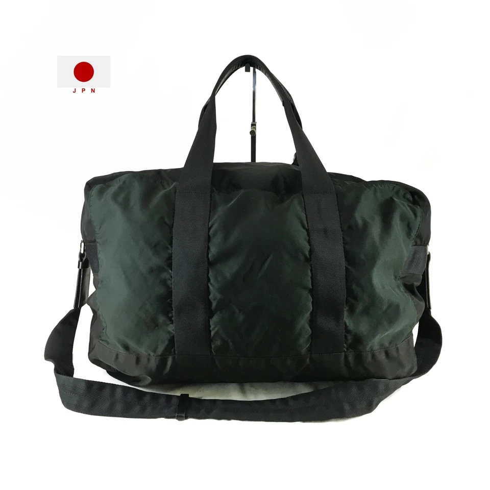 Auténtico Bolso Boston 2WAY PRADA Nylon E-00359/15N Verde Negro Plata Foto 3 de 4