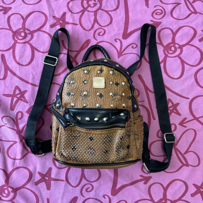 MCM Stark Visetos Cognac Small Backpack | eBay display picture 1