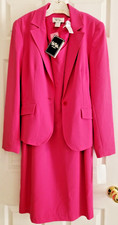 vtg NWWT BOB MACKIE Studio 2pc sheath jacket fushia lined sz10 Hong Kong 72/poly