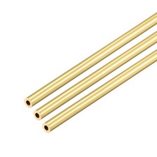 3 Pack Brass Round Tube Seamless Straight Pipe 300mm Length 4mm OD 1mm Thickness