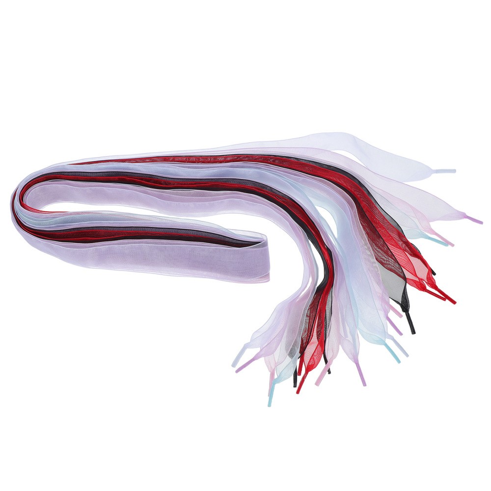 APL 6 paia di lacci in pizzo chiffon lacci a nastro da donna per scarpe da ginnastica