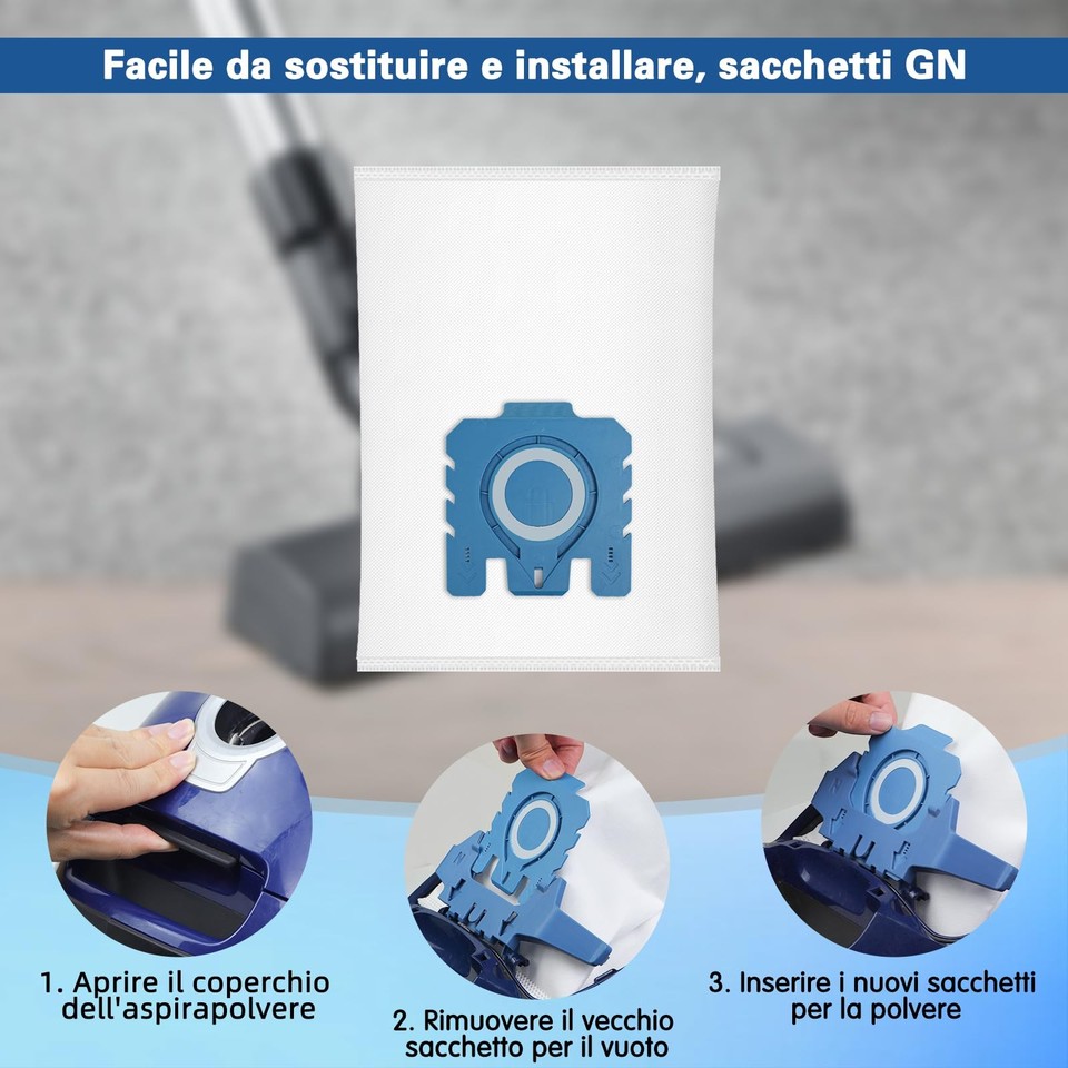 12 Sacchetti Per Aspirapolvere Compatibili Con Miele Classic C1, Complete C2/C3, S400i, S600, S800, S2000, S5000, S8000 + 8 Filtri - 5