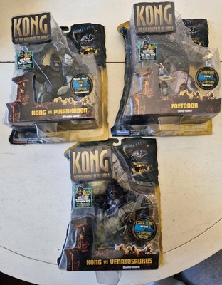 #ad Lot Of 3 NEW 2005 Playmates King Kong 8th Wonder of World Vs Figures Look $99.95