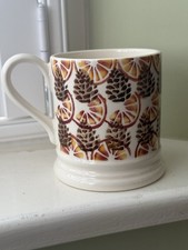 RARE Emma Bridgewater Sample 1/2 Pint Mug Oranges And Pine Cones UNUSED