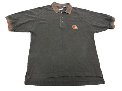 VTG 90 s Clevland Browns Men s Puma Polo Shirt Size Large