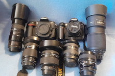 NIKON AF D corredo fotografico con  2 fotocamere  6 obiettivi