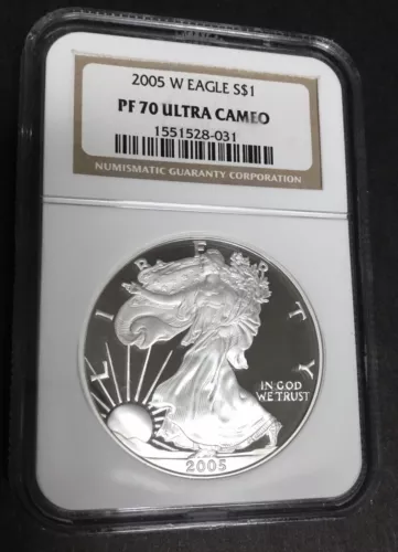 2005-W Silver Eagle Dollar NGC PF70 UC Ultra Cameo $1
