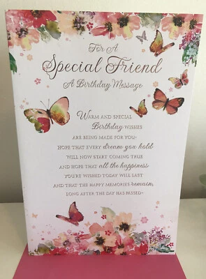 HALLMARK Special Friend FEMALE Birthday Card /with Lovely Verse Card (9 x 6.25") Inserted
