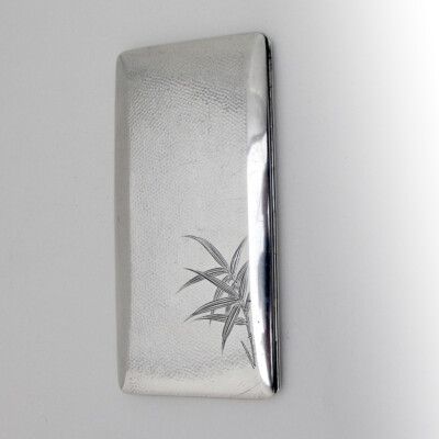 カミル　silver950  コンパクト　銀製　化粧道具　シルバー Long Cigarette Case Japanese 950 Sterling Silver Bamboo