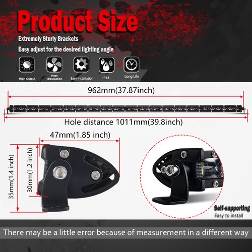 37 pulgadas 1800W Curvo Delgado Una Fila Led Barra de Luz de Trabajo SUV ATV Camión Barco 36 38" - Imagen 2 de 18