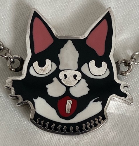 NIB Gucci Sterling Silver Bosco & Orso Boston Terrier Dog Chain Bracelet 18 $750 - Picture 2 of 12