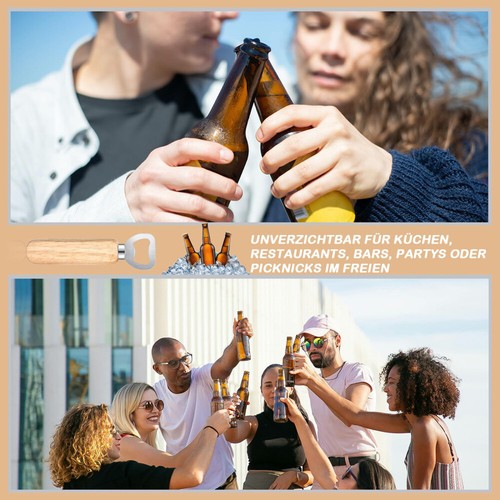 10stk Flaschenöffner Bieröffner Kapselheber mit Holzgriff 14cm Kronkorkenöffner - Bild 16 von 24