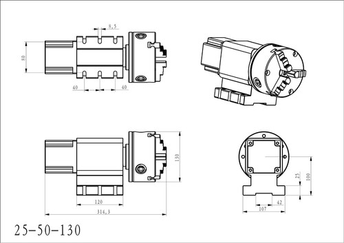Testa Divisatrice CNC Rotante 4° Asse Gapless Riduttore Armonico Cambio Mandrino 130mm - Foto 6 di 7