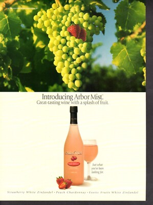 Vintage advertising print alcohol ad Arbor Mist Strawberry White Zinfandel 1998