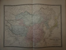 Carte issue atlas universel geographie Brué levasseur 1876 empire chinois japon