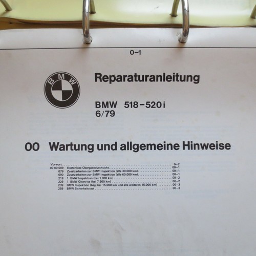 BMW 5er E12 518 - 520i 4-Zyl. Werkstatthandbuch Reparaturanleitung Stand 06/1979 - Bild 3 von 4