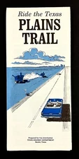 1960s Ride The Texas Plains Trail Vintage Travel Brochure Tourist Recreation Map
