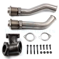7.3L FOR Ford Powerstroke 99-03 Bellowed Turbo Diesel Exhaust Up Pipes & Gasket