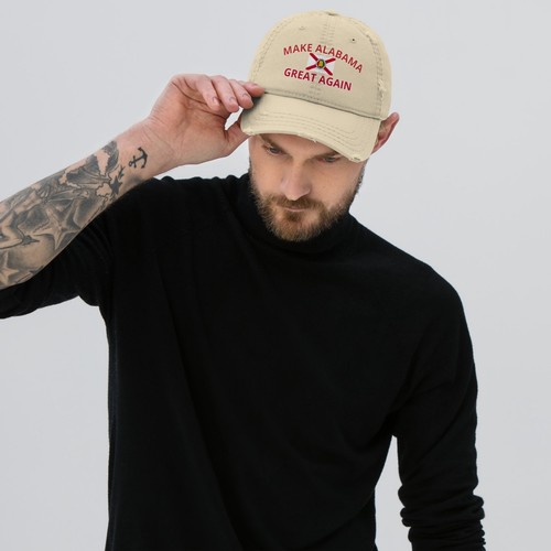 Baseball Cap With Inscription "Make Alabama Great Again" Vintage Cotton Cap New - Imagen 47 de 56