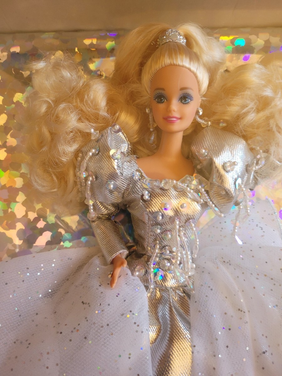 1992 Happy Holidays Barbie Ltd. Ed. Silver & Crystal Dress NIB Free Shipping