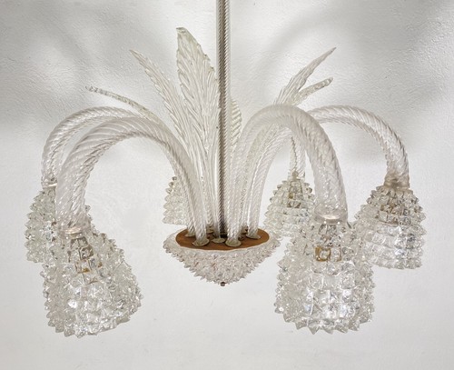 RARISSIMO LAMPADARIO ERCOLE BAROVIER TOSO ANNI 40 VETRO BUGNATO MURANO ROSTRATO - Foto 8 di 16