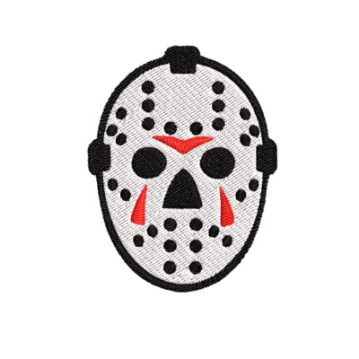 Jason Hockey Mask Embroidered Iron-On Applique Patch Halloween Friday The 13th