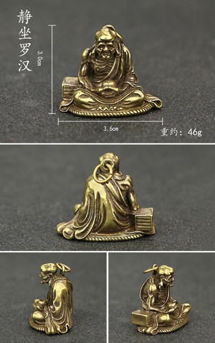 18 piezas/juego de estatuillas de latón macizo dieciocho Arhat estatua adorno para el hogar estatuillas nuevas - Imagen 8 de 20