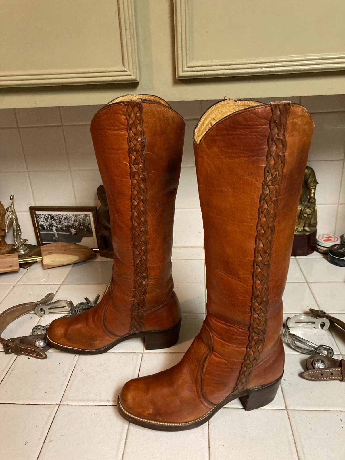 FRYE 8546 True Vintage Brown Leather Campus Boots Size 6 B Pre 70's!!!! AWESOME image 10