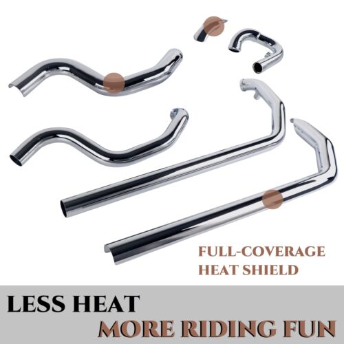 SHARKROAD 2-2 Fishtail True Dual Exhaust Systems for Softail 2000-2017 Models - Foto 8 di 9