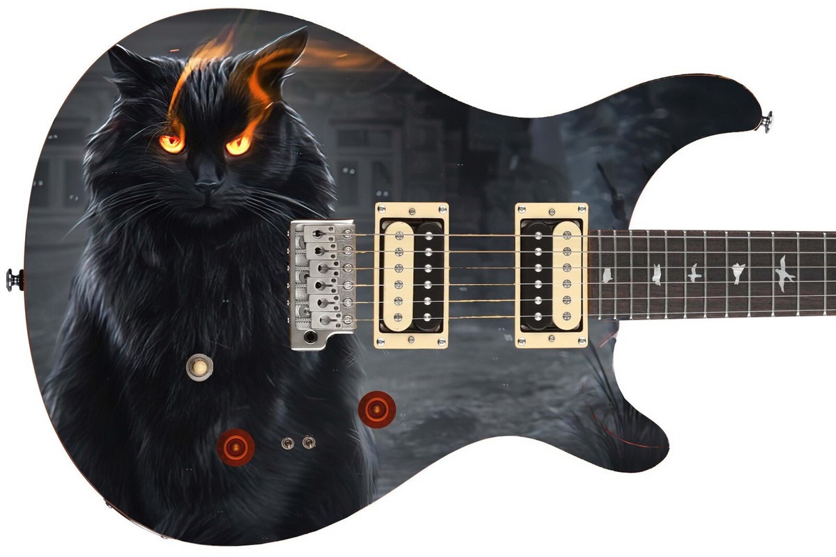 Guitar Skin Axe Wrap Reskin Bass Body Reface Black Sabbath Tiny