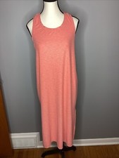 Old Navy Dress Womens Medium Orange Solid Sleeveless Tank Polyester Blend