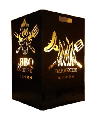Feuerkorb BBQ mit Ascheschublade 40x40x60 cm Feuertonne Barbeque Grill NEU