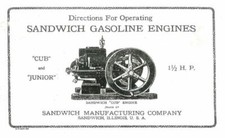 Sandwich Cub & Junior Operating Instructions Book Gas Engine Motor 