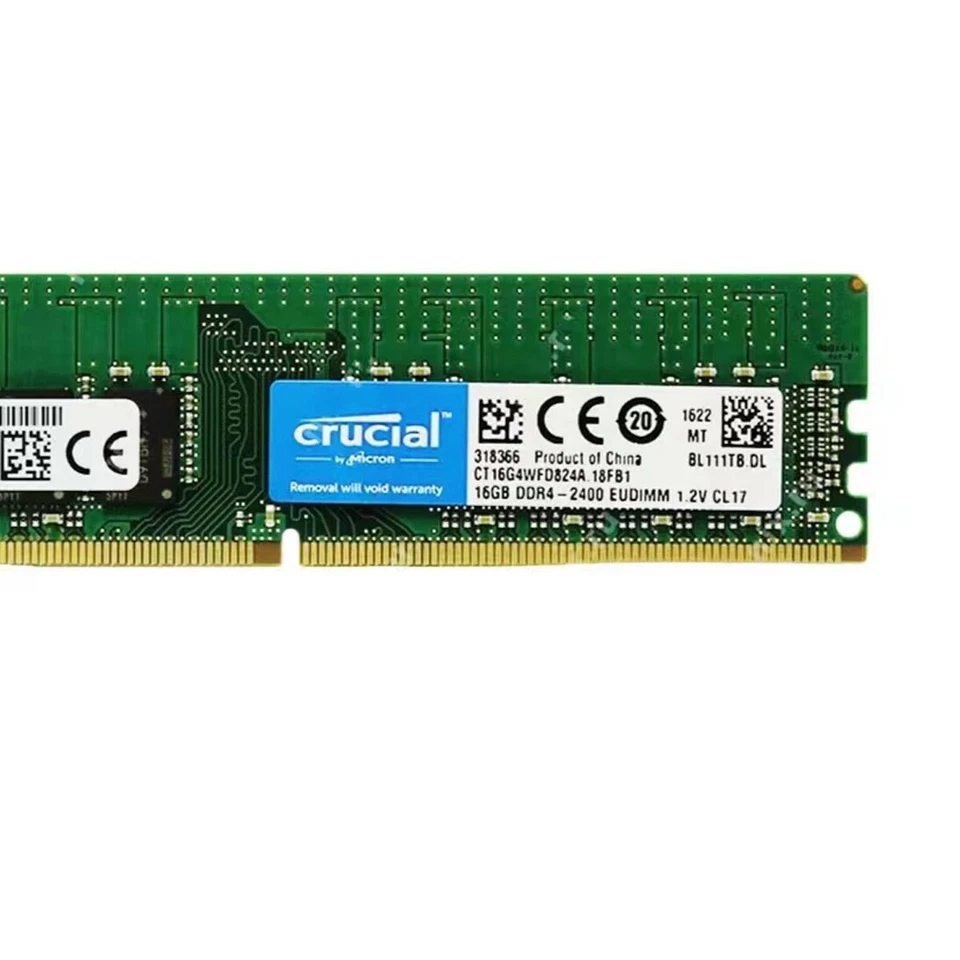 Crucial 32GB (2X16GB) DDR4 2400MHz PC4-19200 ECC UDIMM Memory Ram CT16G4WFD824A - Image 4 of 4