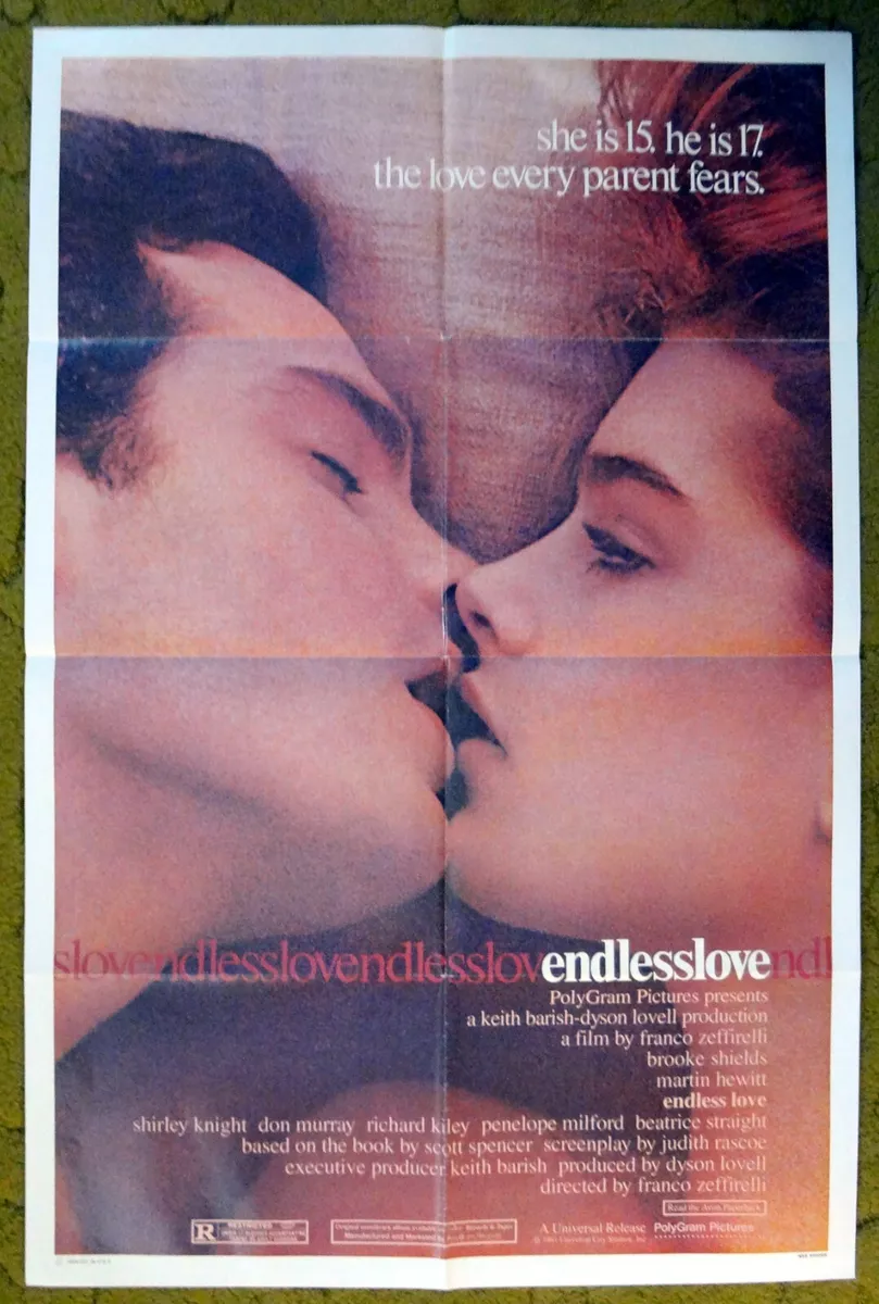 ENDLESS LOVE with Brooke Shields 1981 movie poster, Martin Hewitt happy in  love