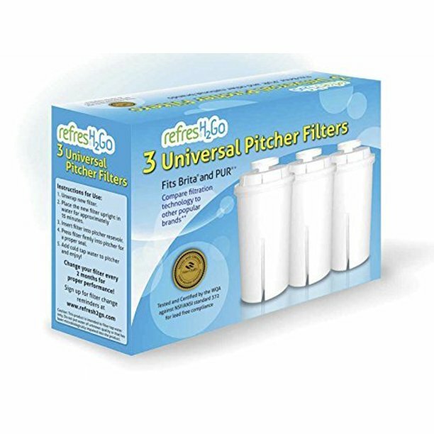 Refresh2Go Universal Pitcher Replacement Filters, White (3pa