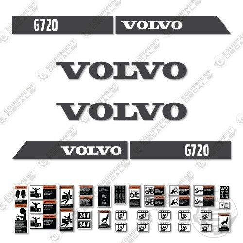 Fits Volvo G720 Decal Kit Motor Grader Scraper Equipment Decals - 3M Vinyl!
