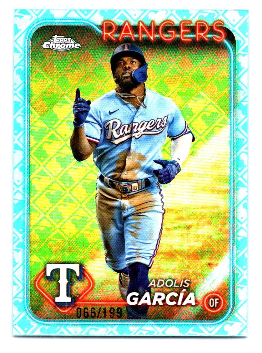 2024 Topps Chrome Logofractor Edition #114 Adolis García Aqua /199