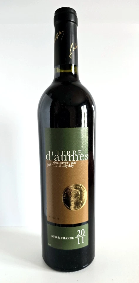 JOHNNY HALLYDAY - Terre d'Aumes (Bouteille vin ROUGE 2011) Collector VERY RARE ! - Photo 2/4