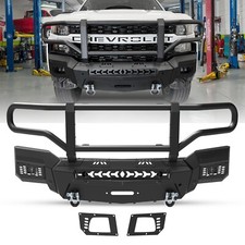 2019-2021 Front Bumper Guard For Chevy Silverado 1500 Steel Heavy Duty Black