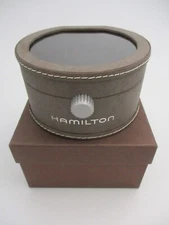 HAMILTON Round Display Watch Case w/Pillow/Cushion & Outer Gift Presentation Box