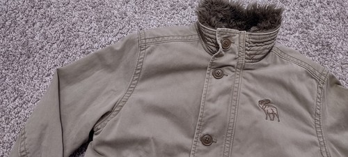 Abercrombie Fitch Adirondack Jacket Mens Medium (M) Beige Faux Fur (FITS SMALL) - Picture 7 of 24