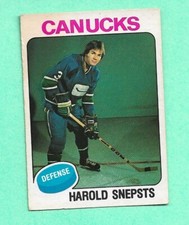(1) HAROLD SNEPSTS 1975-76 O-PEE-CHEE # 396 CANUCKS ROOKIE VG CARD (I2797)