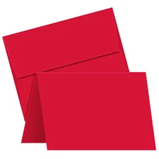 Red Blank 5" x 7" Holiday Greeting Cards & A7 Envelopes - Set of 50