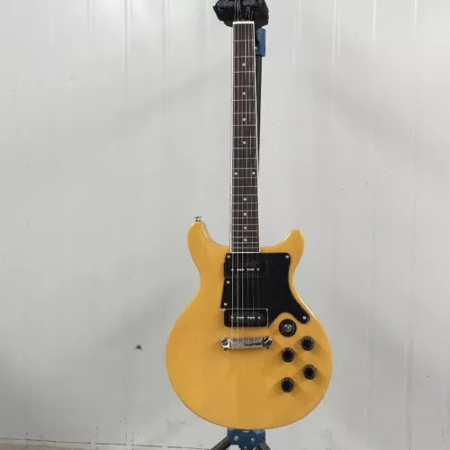 Custom Shop LP Electric Guitar Double Cut Nature Yellow 2p90 Pickups Bone Nut