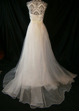 Chosen Soft Organza Wedding Dress Train Overskirt Separate 62" Length  47" Front