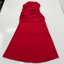 Shein Red Sleeveless Cinched Sides Fit & Flare Maxi Dress Women's Size M NEW