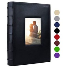 Photo Album 4x6 300 Photos with Memo Area Leather Cover Large Capacity Slip-i...