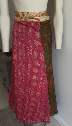 Vintage Silk Wrap Skirt Free Size - Picture 4 of 11
